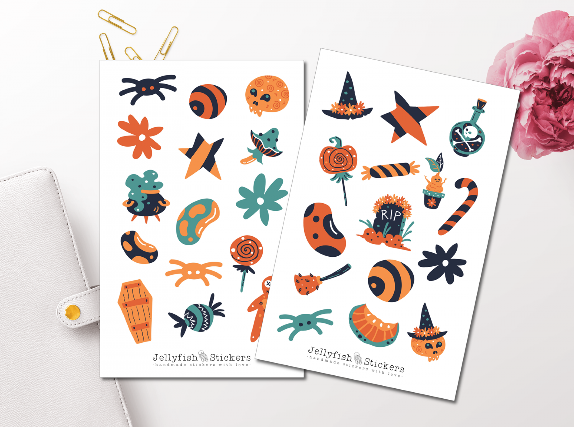 Halloween niedlich Sticker Set